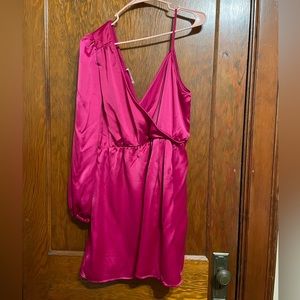 Mango pink satin dress